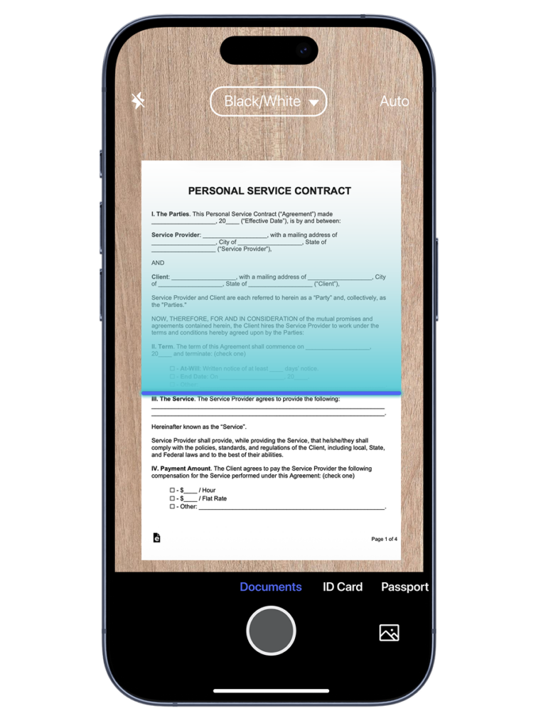 Scanner app screen
